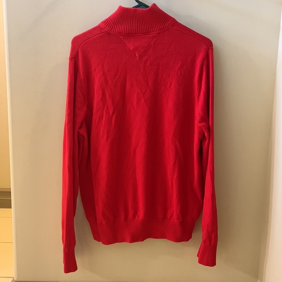 Men’s Red Tommy Hilfiger Zip Turtleneck Sweater Size Large - Picture 5 of 5